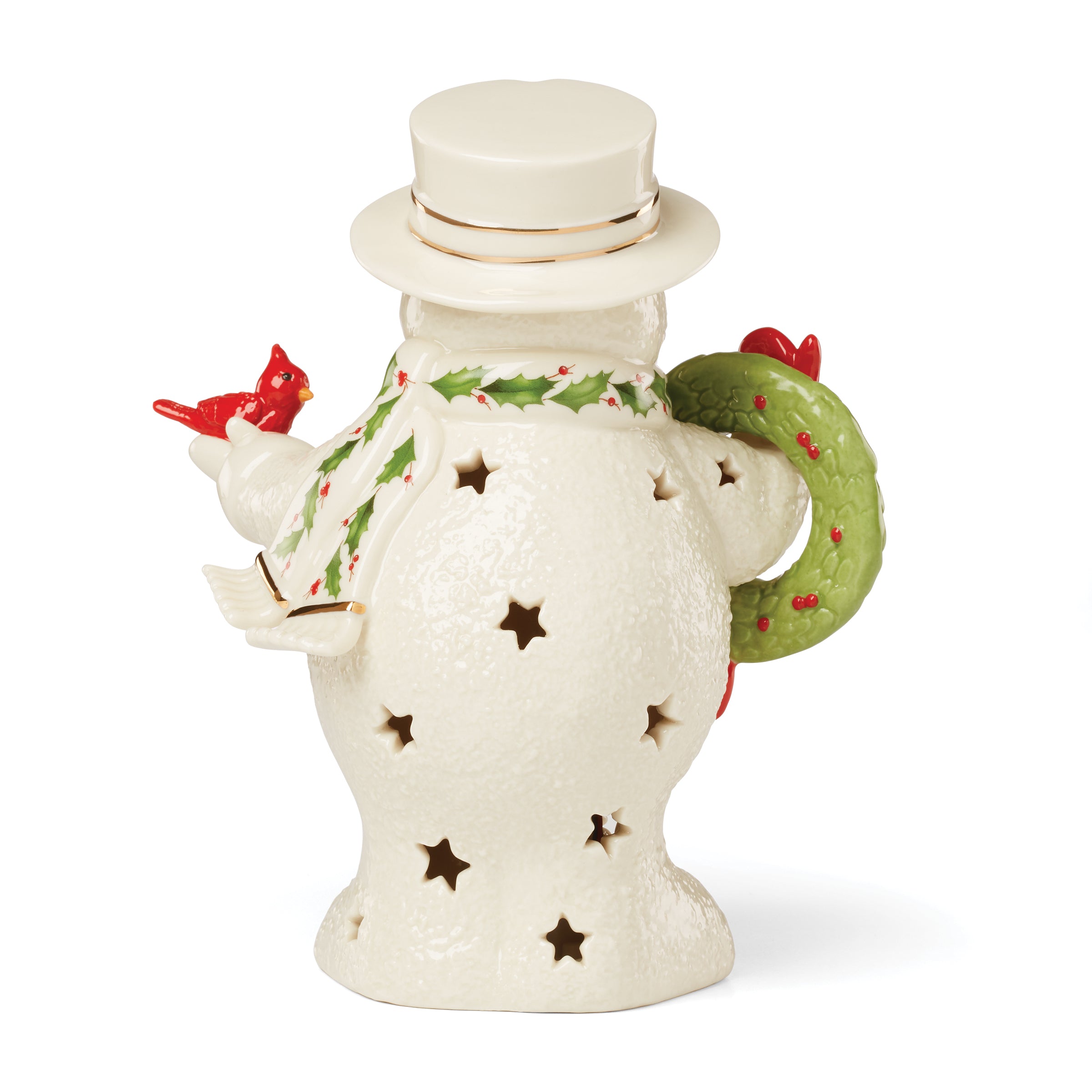 Lenox Heritage Lenox Heritage Happy Holly Days Snowman Holding Wreath Figurine - Image 5