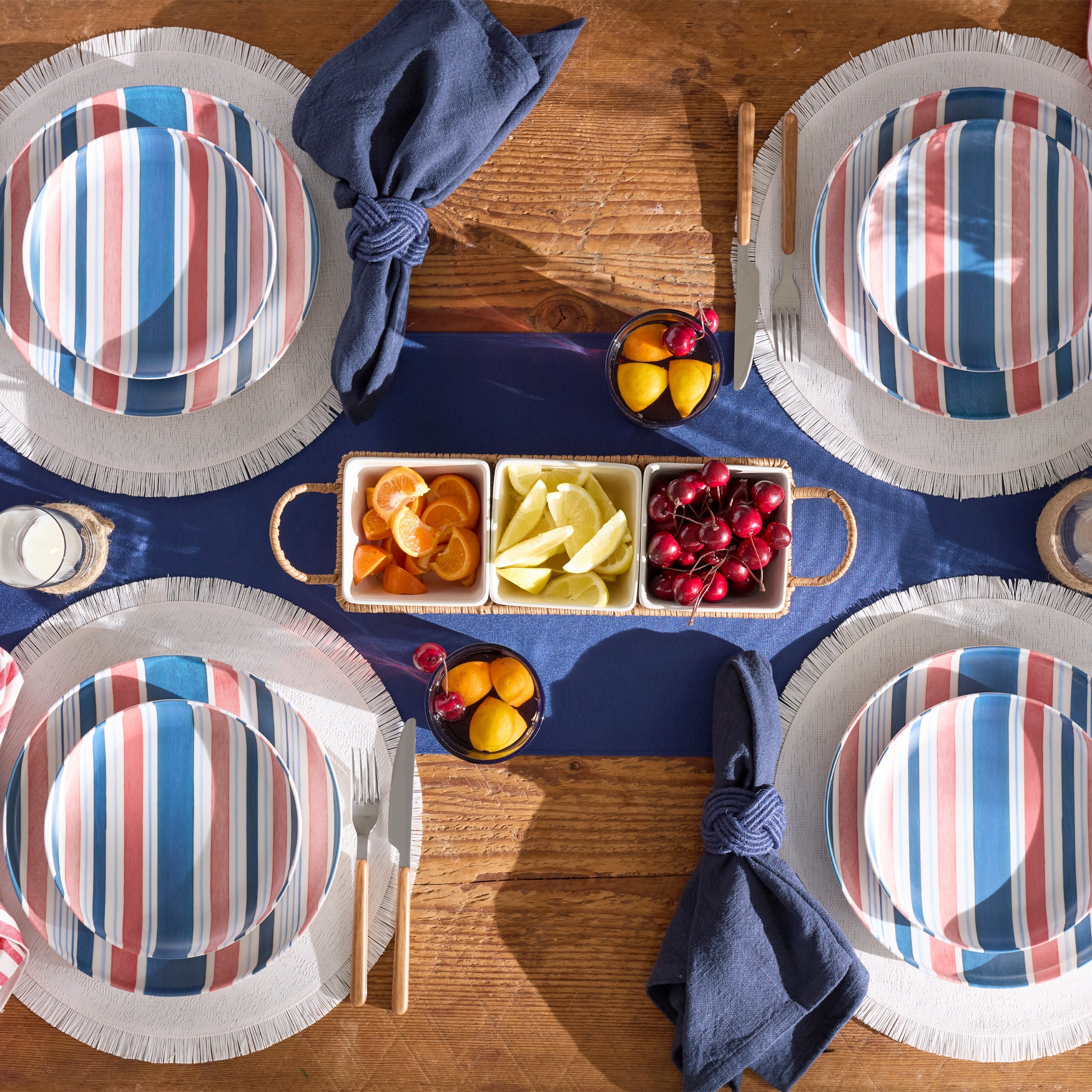 Lenox Heritage Lenox Heritage 24 Seven Melamine Stripe 12-Piece Dinnerware Set - Image 3