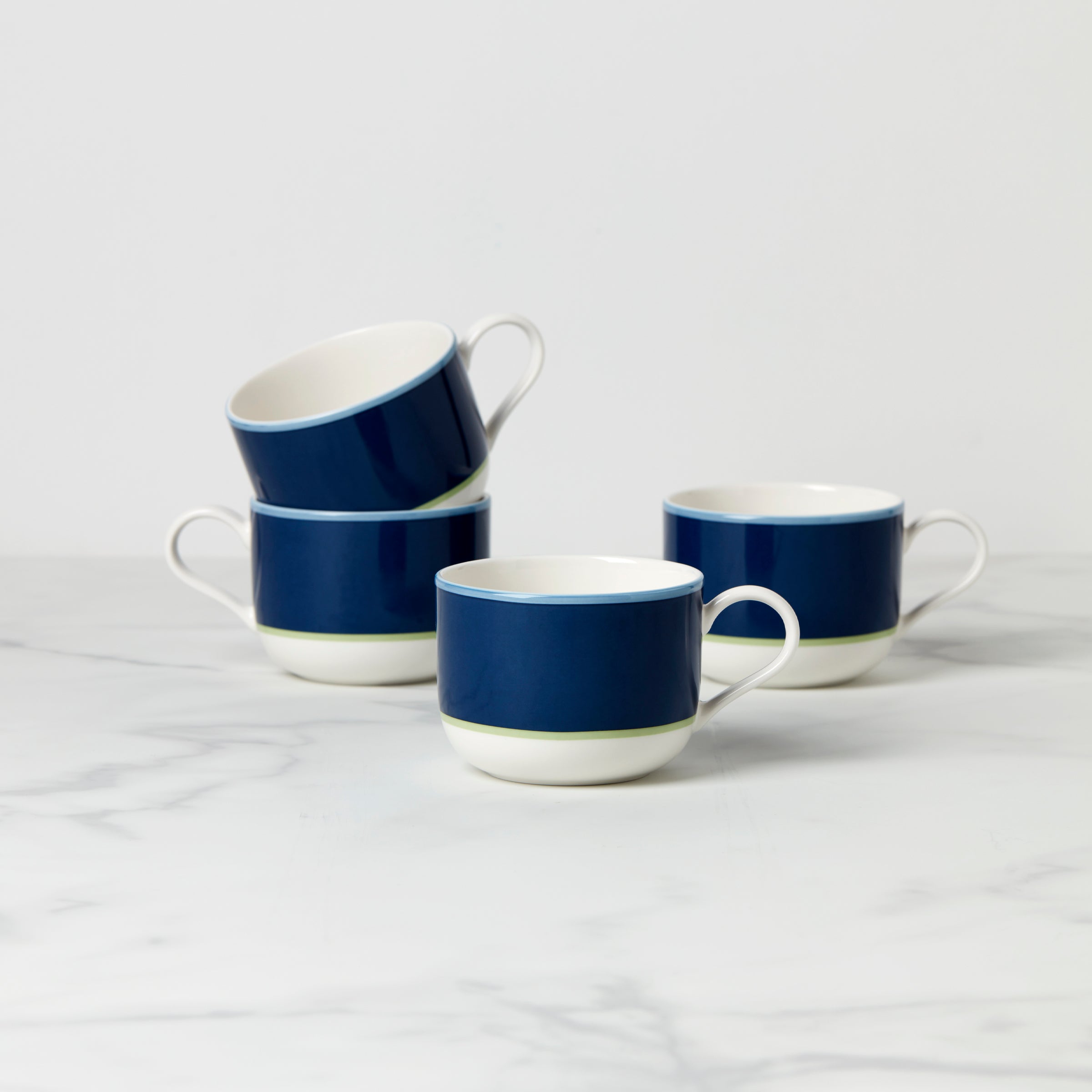 Lenox Heritage Lenox Heritage Make It Pop Navy & Green Mugs, Set of 4