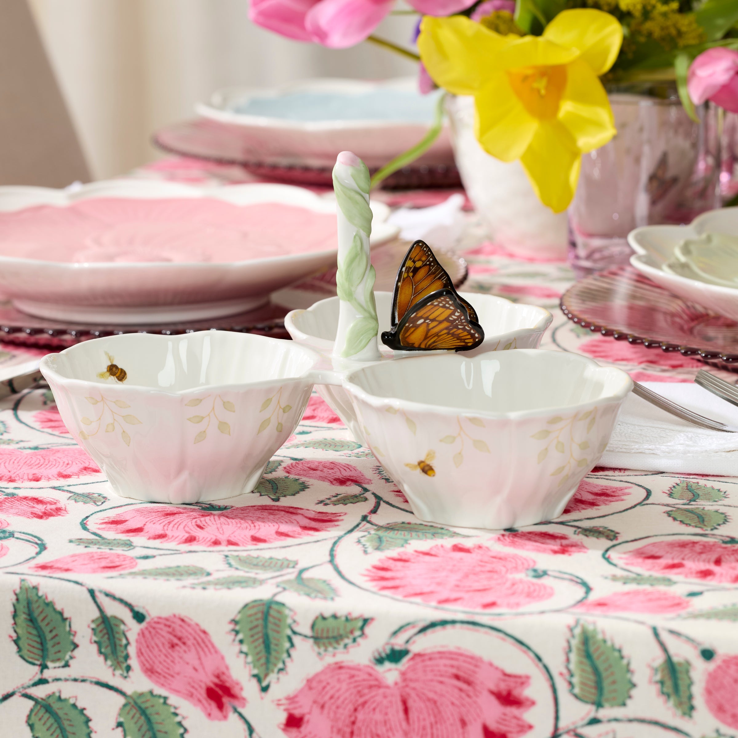 Lenox Heritage Lenox Heritage Butterfly Meadow Floral 3-Section Server - Image 3
