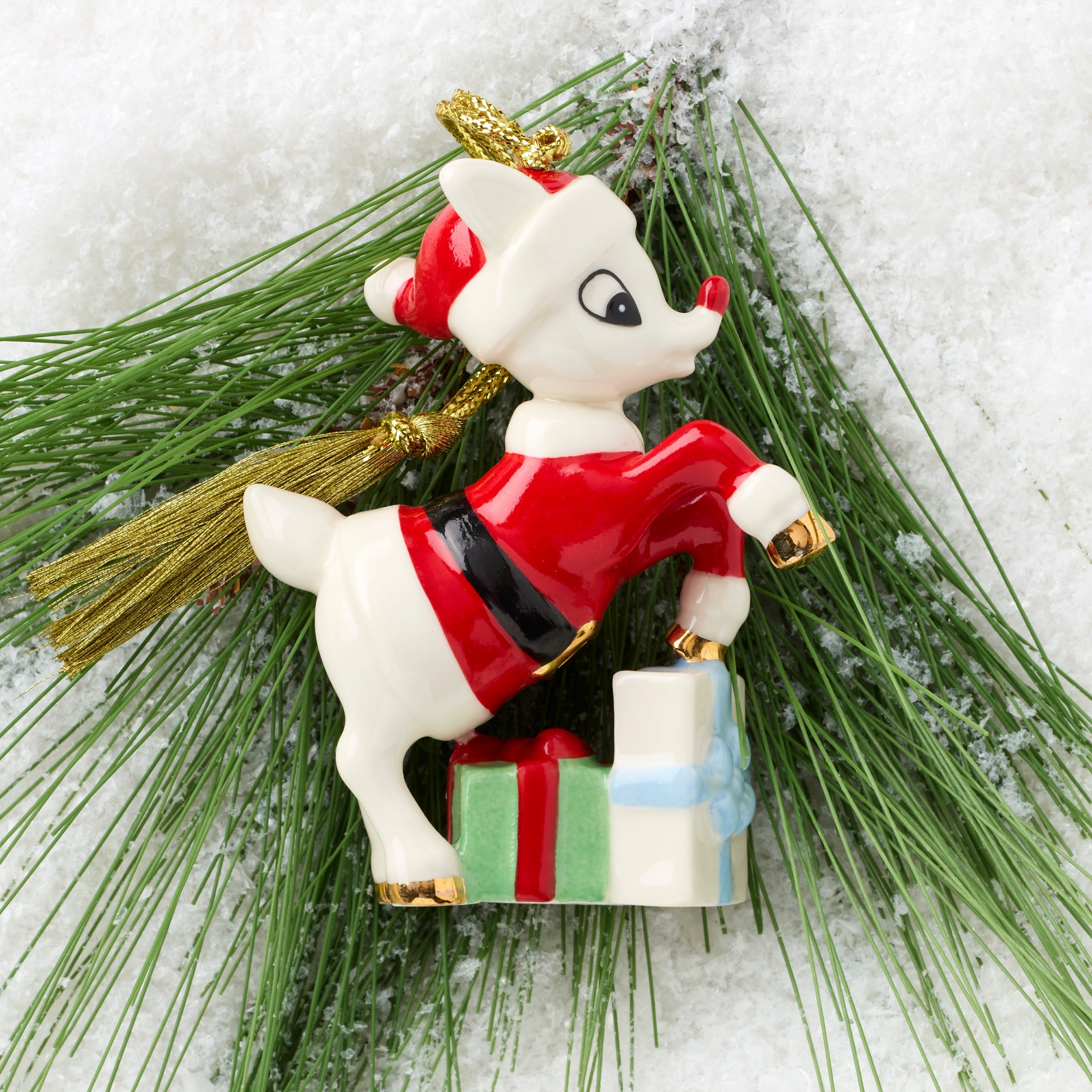 Lenox Heritage Lenox Heritage Rudolph in a Santa Suit Ornament - Image 3