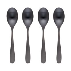Lenox Heritage Lenox Heritage Eliana Black Satin Dinner Spoons, Set of 4