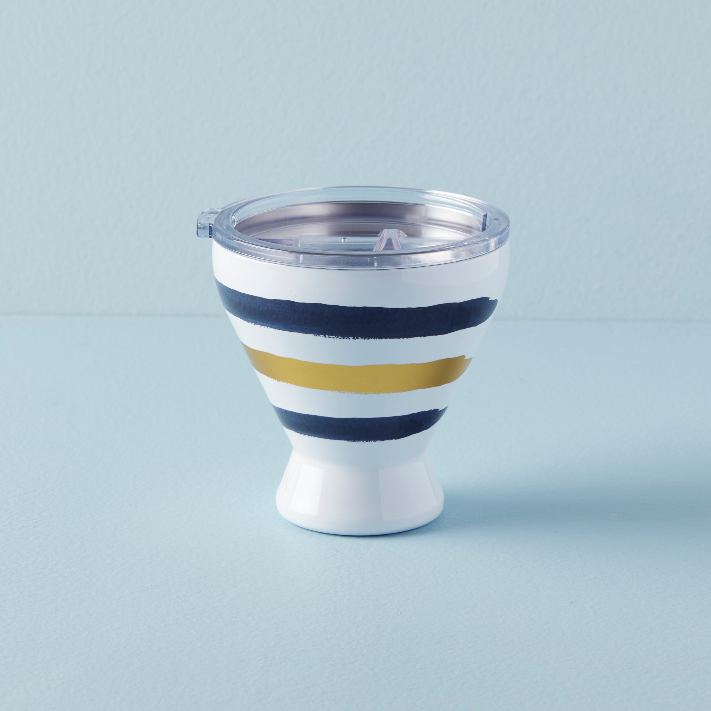 Lenox Heritage Lenox Heritage Blue Bay Stripe Stainless Steel Cocktail Tumbler