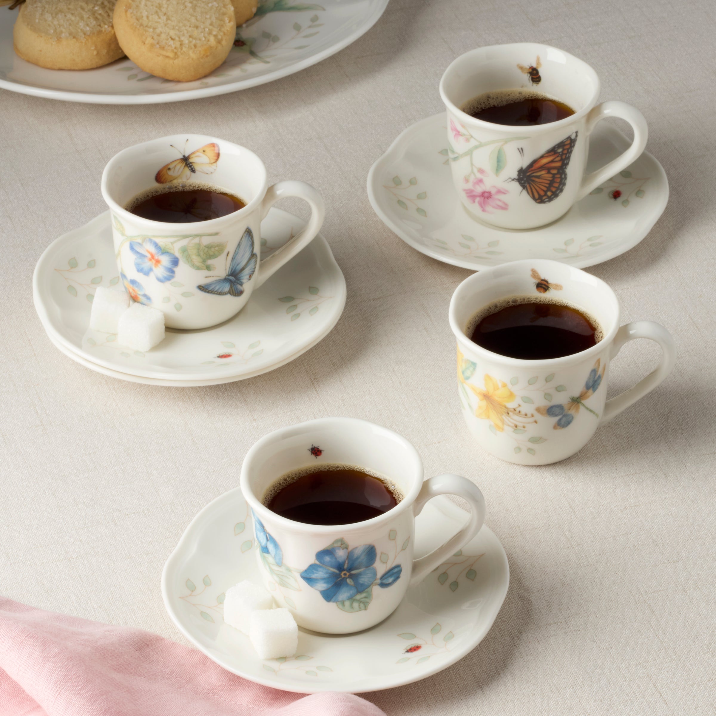 Lenox Heritage Lenox Heritage Butterfly Meadow Espresso Cup & Saucers, Set of 4 - Image 3