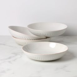 Lenox Heritage Lenox Heritage French Perle Groove White Dinner Bowls, Set of 4