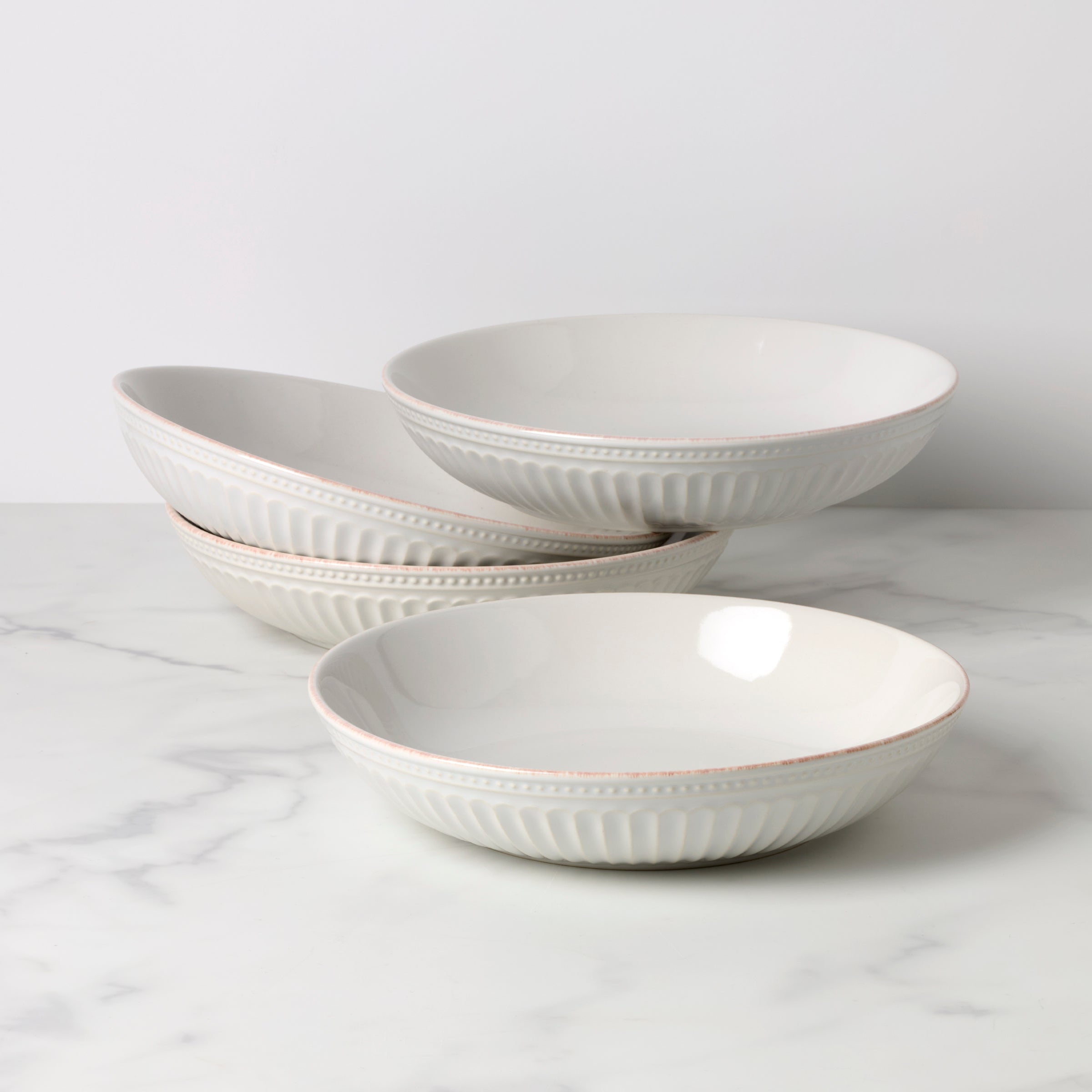 Lenox Heritage Lenox Heritage French Perle Groove White Dinner Bowls, Set of 4
