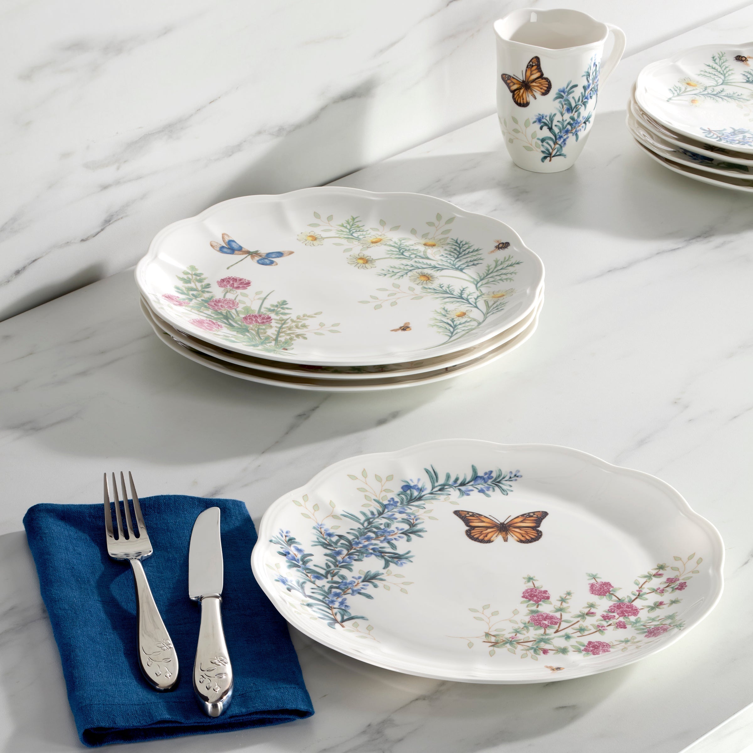 Lenox Heritage Lenox Heritage Butterfly Meadow Herbs Dinner Plates, Set of 4 - Image 7