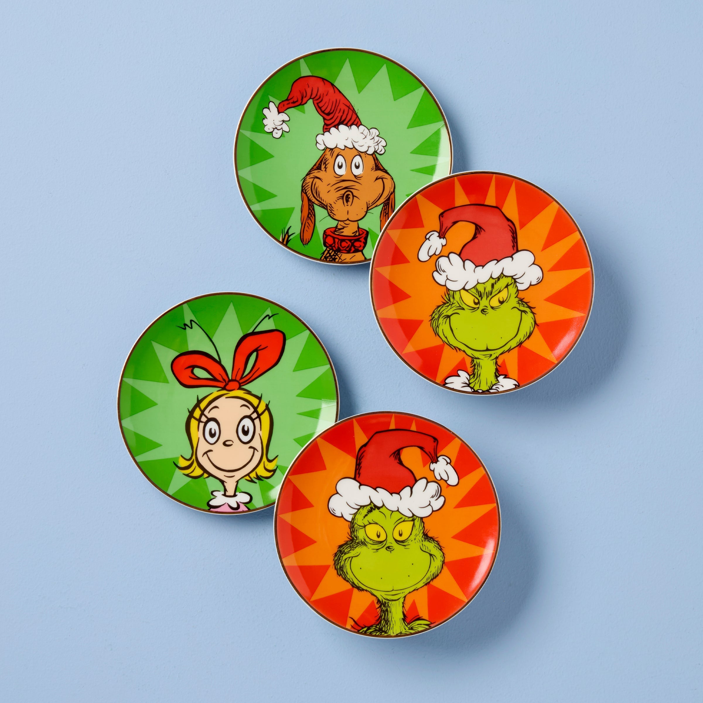 Lenox Heritage Lenox Heritage Merry Grinchmas Tidbit Plates, Set of 4