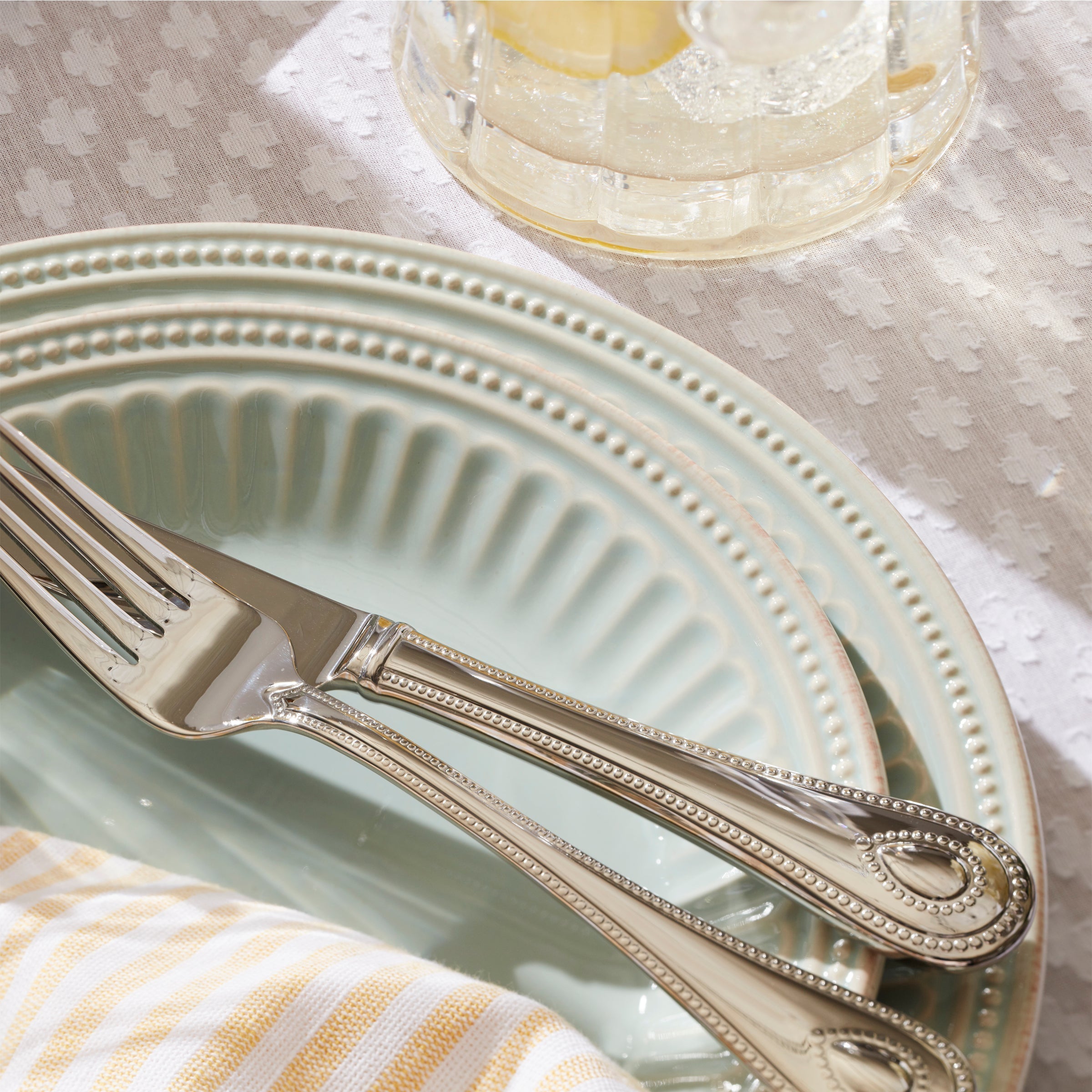 Lenox Heritage Lenox Heritage French Perle Groove Ice Blue 12-Piece Place Setting - Image 6