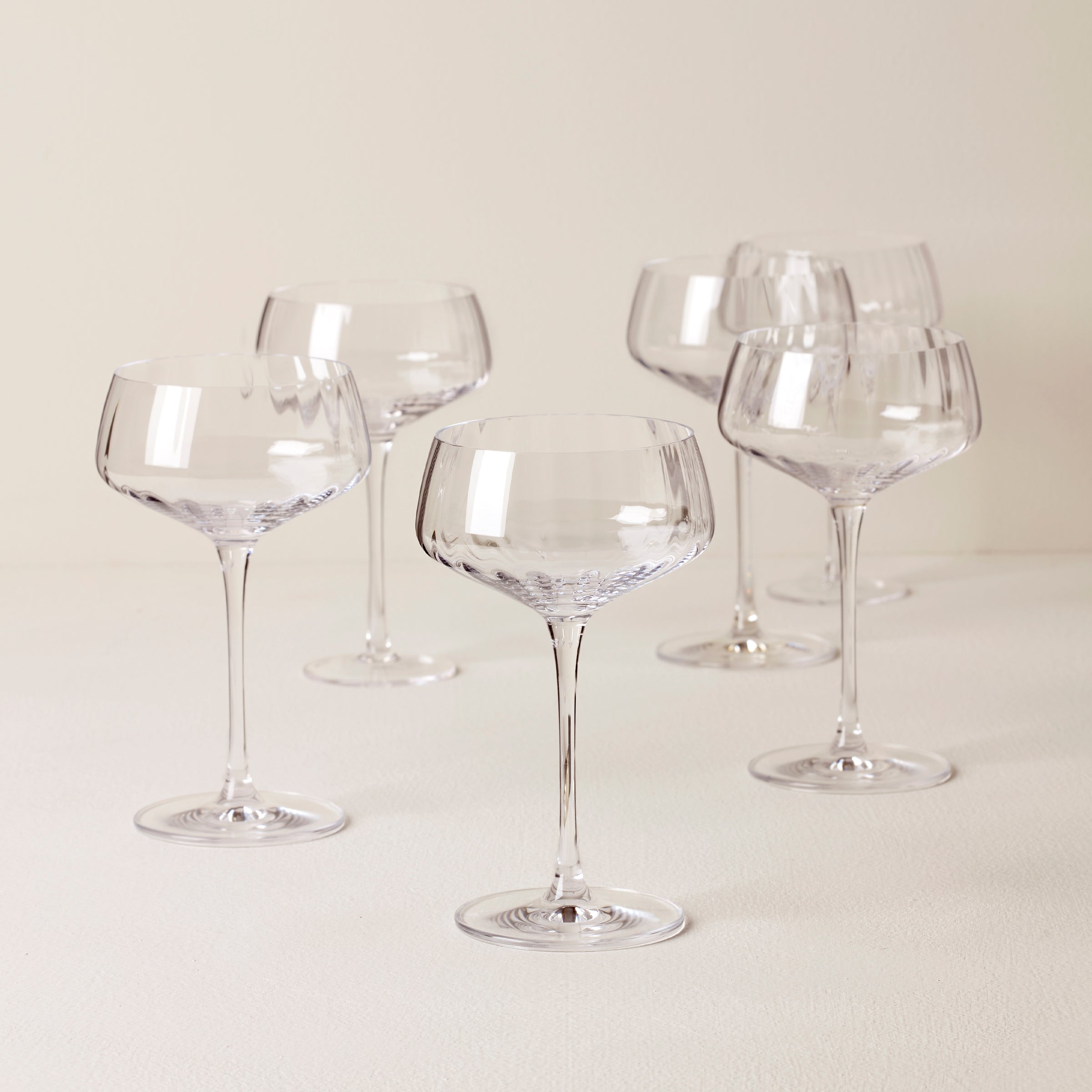 Lenox Heritage Lenox Heritage Tuscany Classics Angled Optic Coupe Glasses, Set of 6