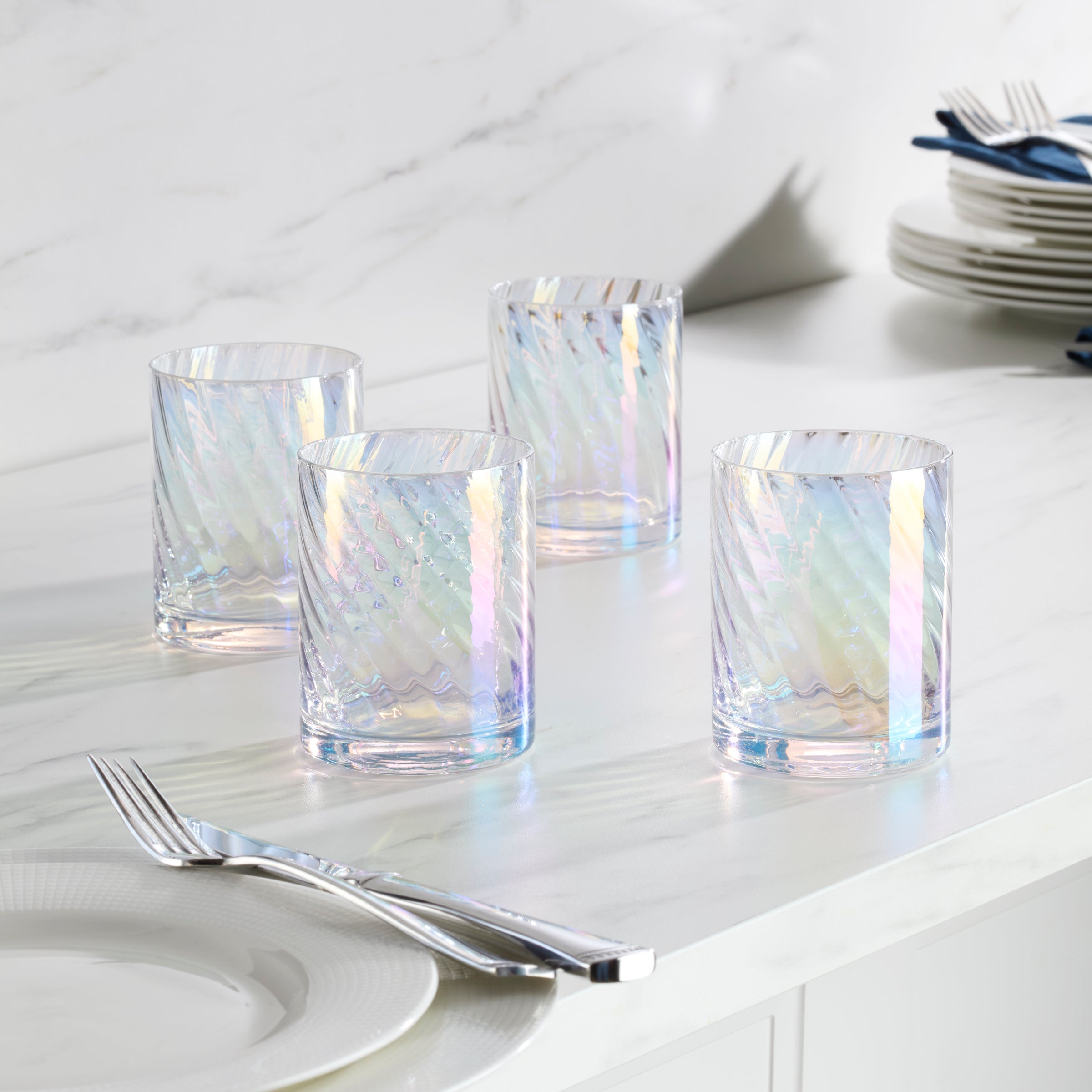 Lenox Heritage Lenox Heritage Tuscany Classics Iridescent Double Old Fashion Glasses, Set of 4 - Image 3
