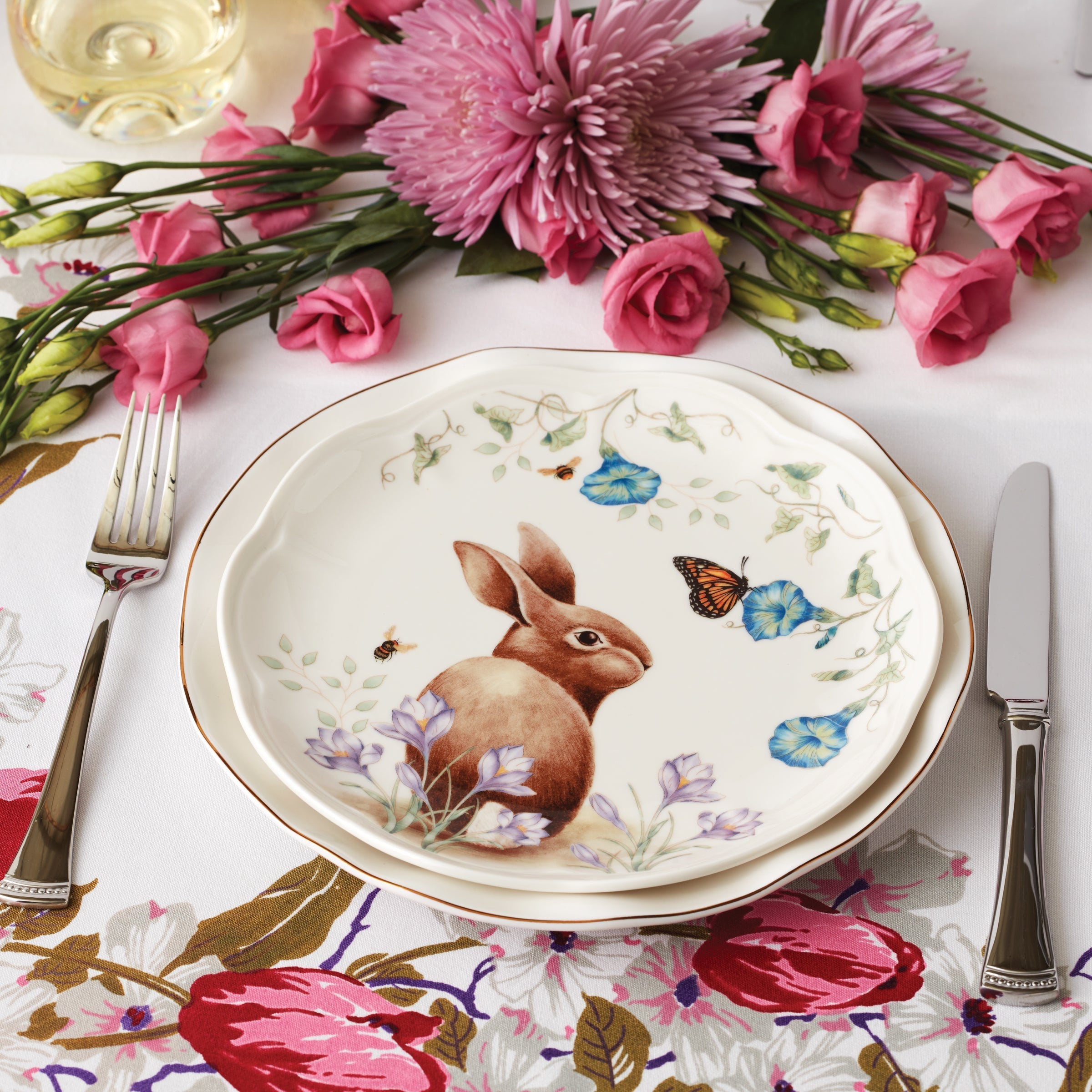 Lenox Heritage Lenox Heritage Butterfly Meadow Bunny Accent Plates, Set of 4 - Image 8