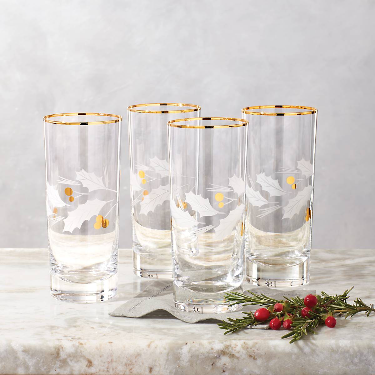 Lenox Heritage Lenox Heritage Holiday Gold Highball Glasses, Set of 4 - Image 4