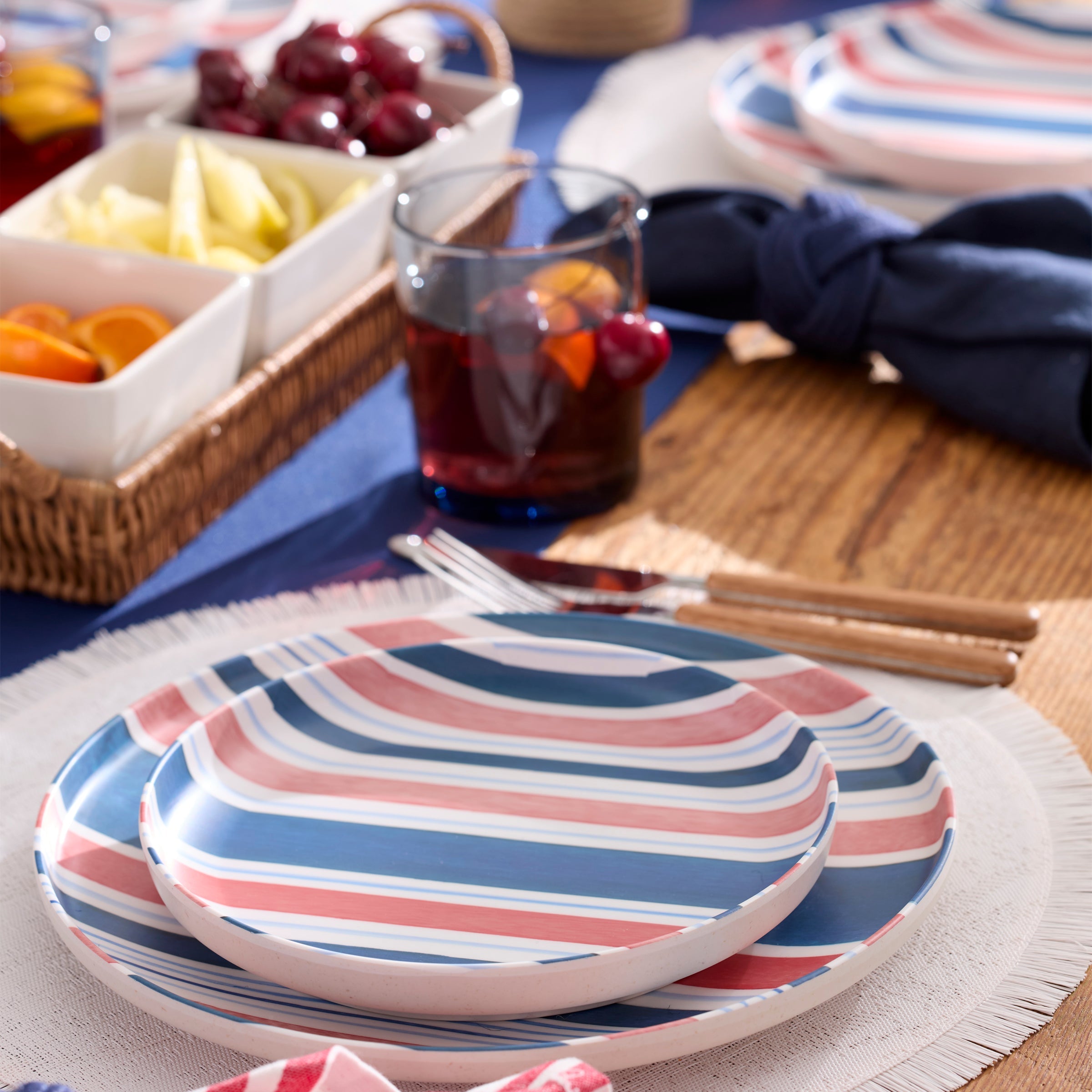 Lenox Heritage Lenox Heritage 24 Seven Melamine Stripe 12-Piece Dinnerware Set - Image 4