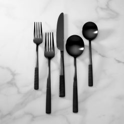 Lenox Heritage Lenox Heritage Modulus Black Satin 20-Piece Flatware Set