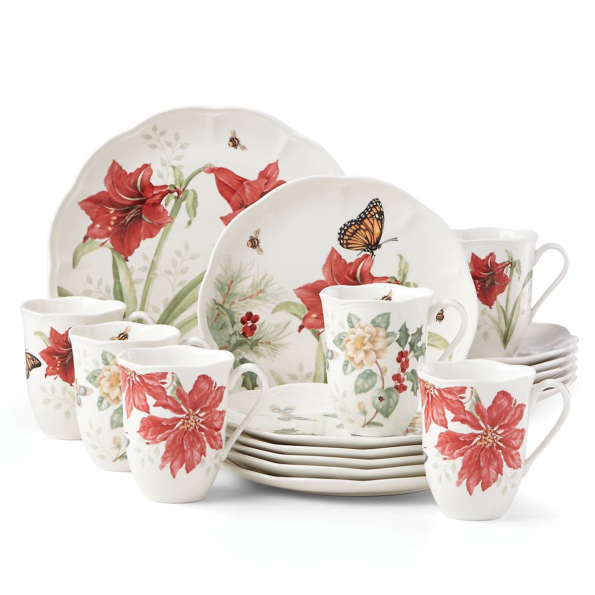 Lenox Heritage Lenox Heritage Butterfly Meadow Holiday 18-Piece Dinnerware Set - Image 2