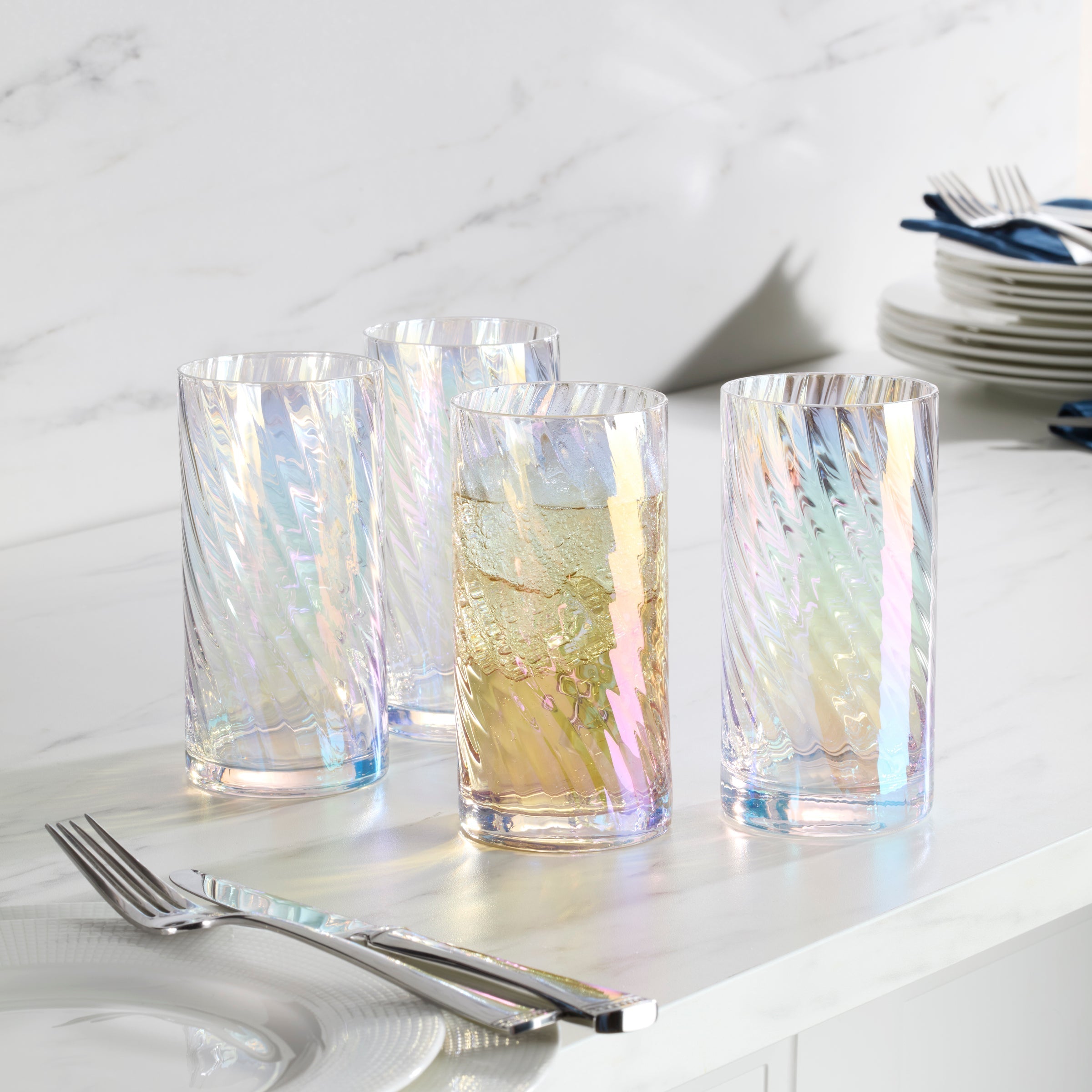 Lenox Heritage Lenox Heritage Tuscany Classics Iridescent Highball Glasses, Set of 4 - Image 5