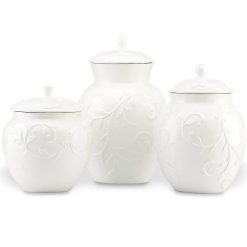 Alternative view of Lenox Heritage Lenox Heritage Opal Innocence Carved 3-Piece Canister Set