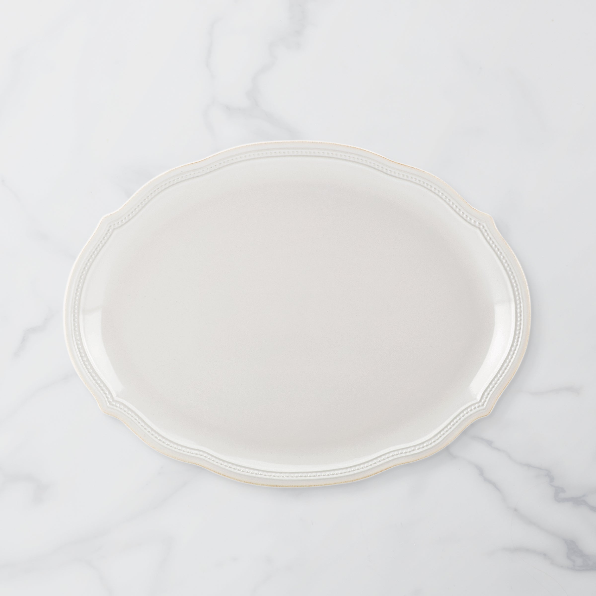 Lenox Heritage Lenox Heritage French Perle Bead White Oval Platter