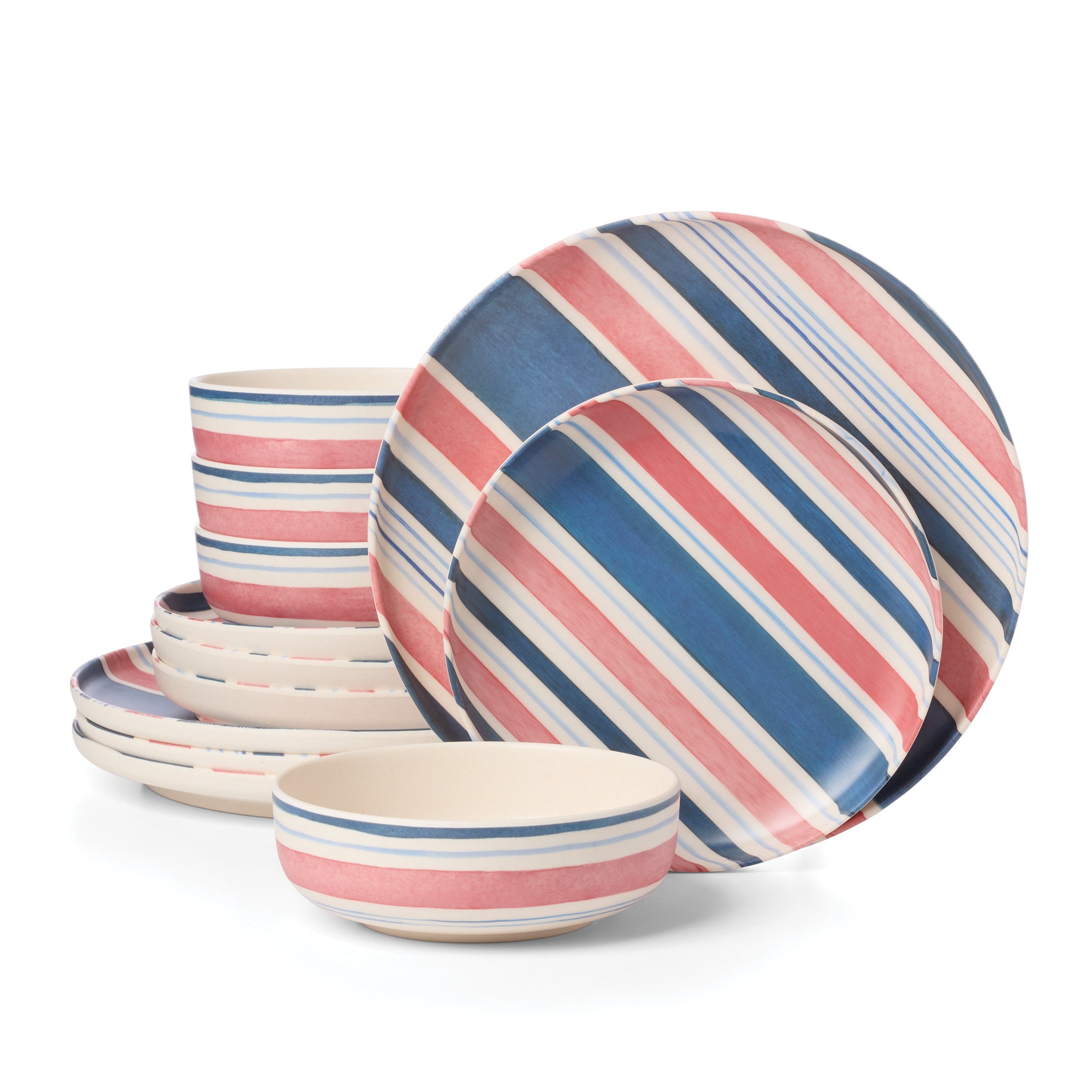Lenox Heritage Lenox Heritage 24 Seven Melamine Stripe 12-Piece Dinnerware Set
