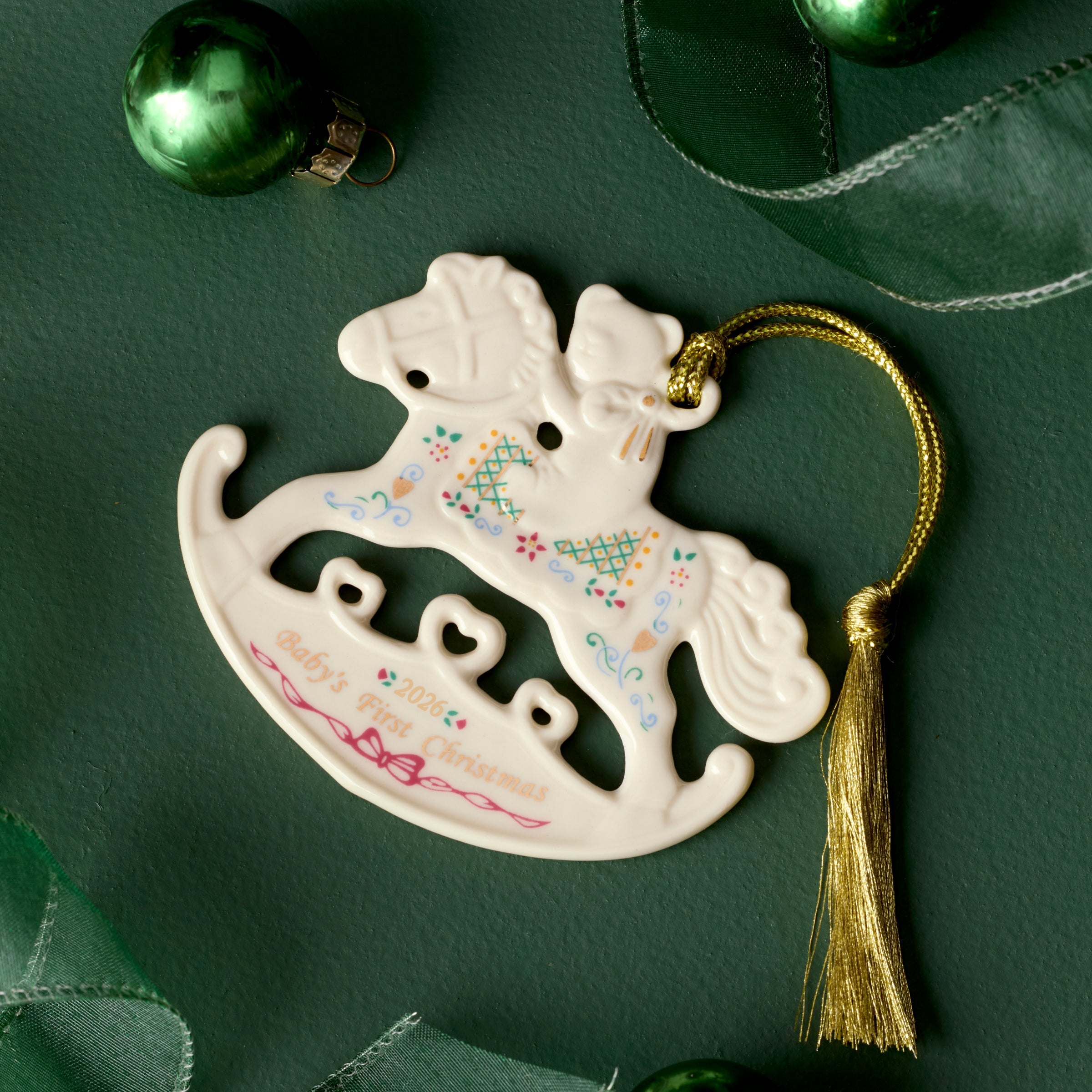 Lenox Heritage Lenox Heritage 2026 Baby's 1st Christmas Rocking Horse Ornament - Image 2