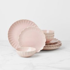 Lenox Heritage Lenox Heritage French Perle Scallop Blush 12-Piece Dinnerware Set