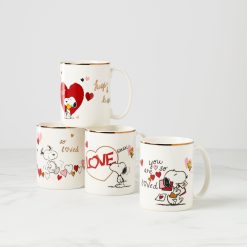 Lenox Heritage Lenox Heritage Snoopy Valentine's Day Mugs, Set of 4