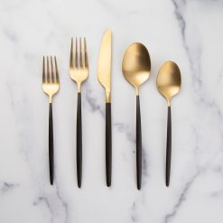 Lenox Heritage Lenox Heritage Gaze Black Champagne Satin 20-Piece Flatware Set