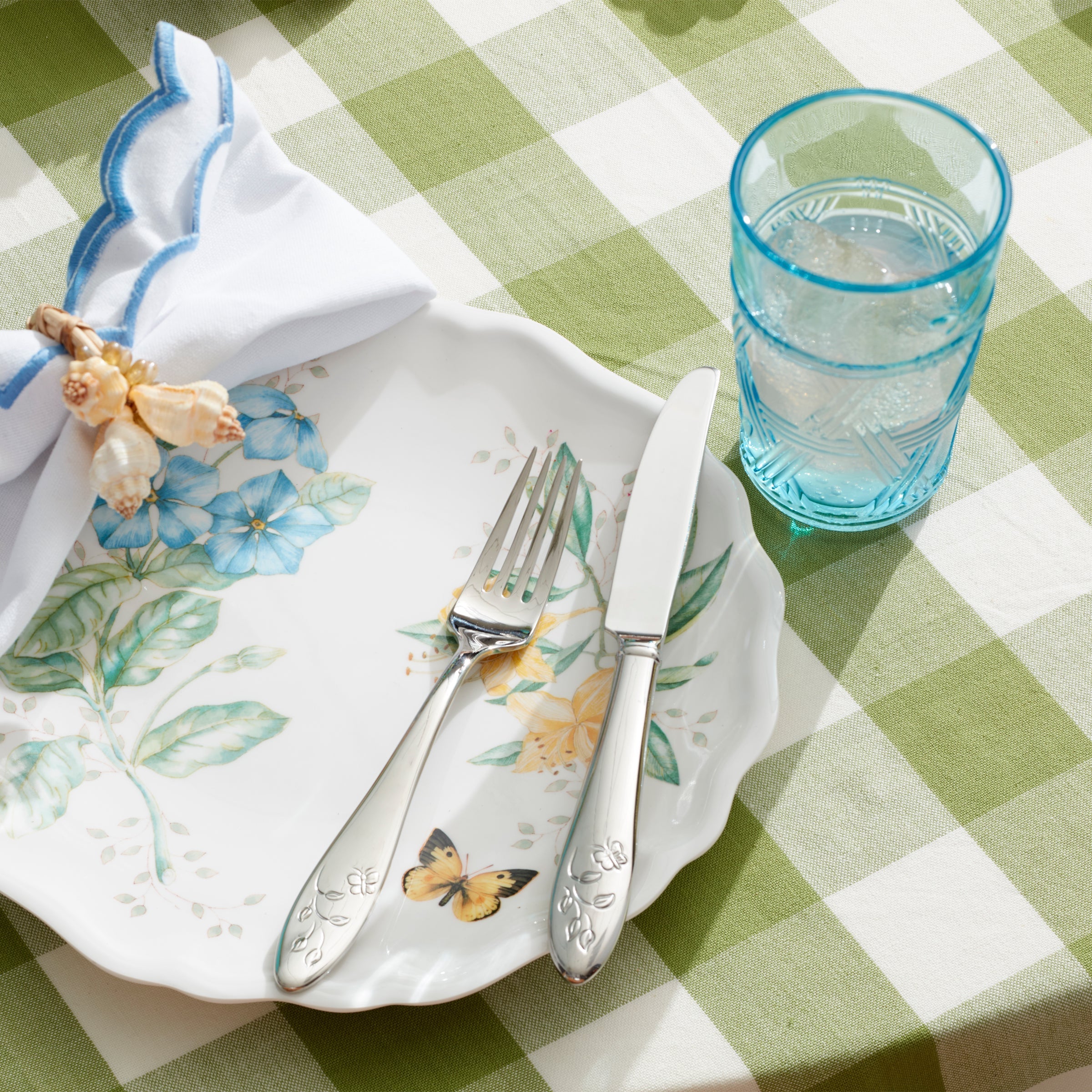 Lenox Heritage Lenox Heritage Butterfly Meadow Blue Tall Glasses, Set of 4 - Image 4
