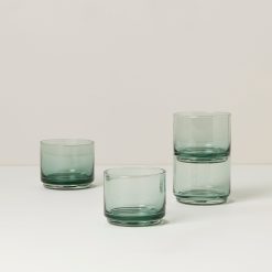 Lenox Heritage Lenox Heritage Tuscany Classics Stackable Green Short Glasses, Set of 4