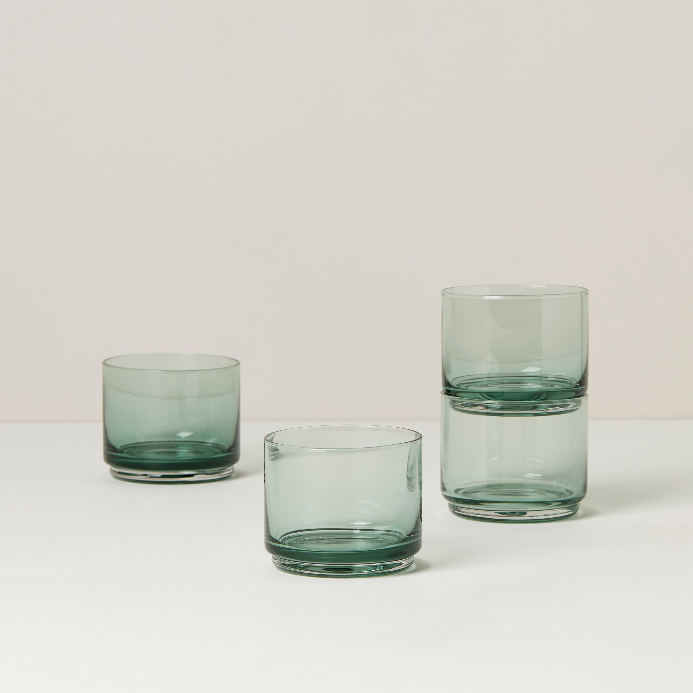 Lenox Heritage Lenox Heritage Tuscany Classics Stackable Green Short Glasses, Set of 4