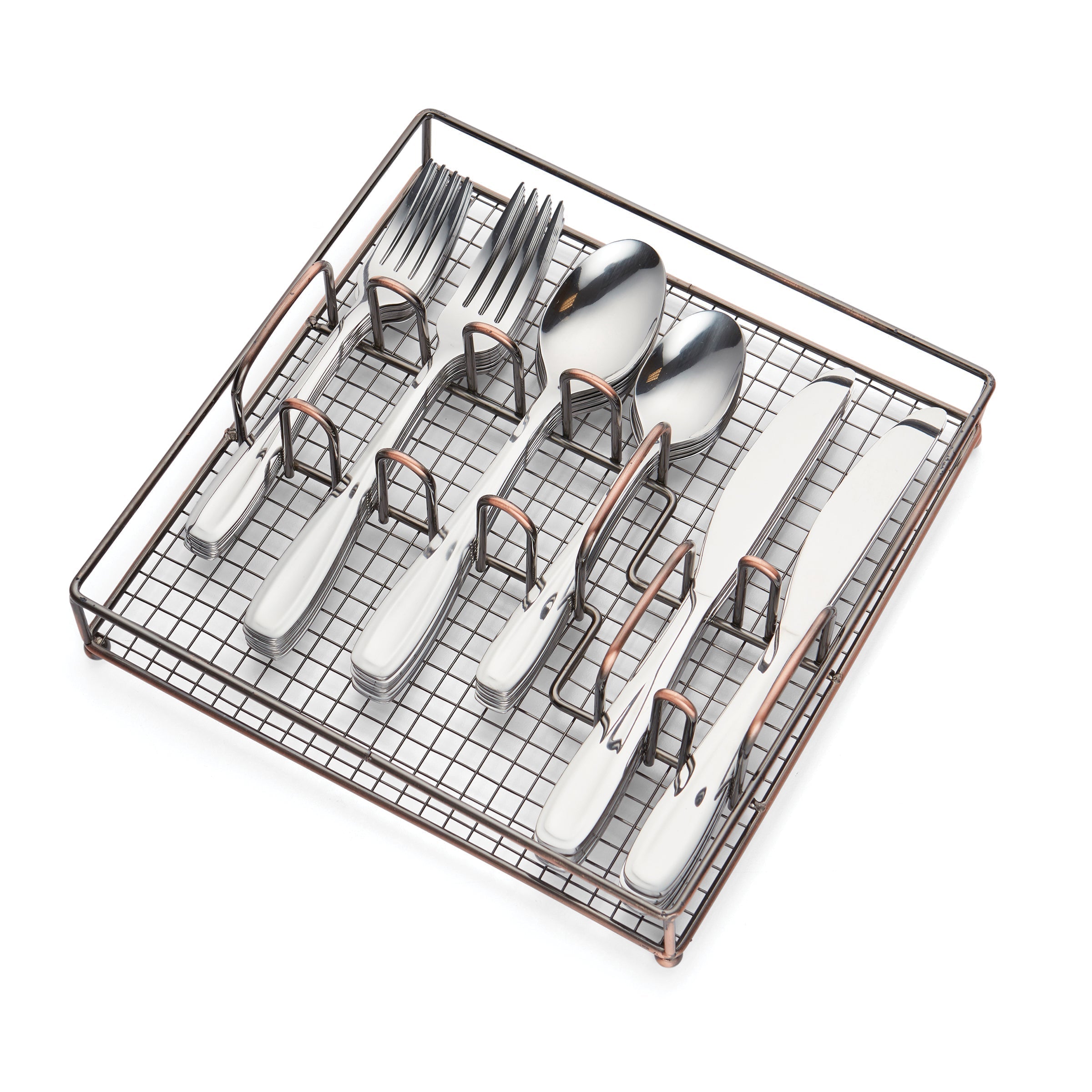 Lenox Heritage Lenox Heritage Waylen 40-Piece Flatware Set with Rustic Caddy - Image 3