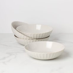 Lenox Heritage Lenox Heritage French Perle Scallop White Pasta Bowls, Set of 4