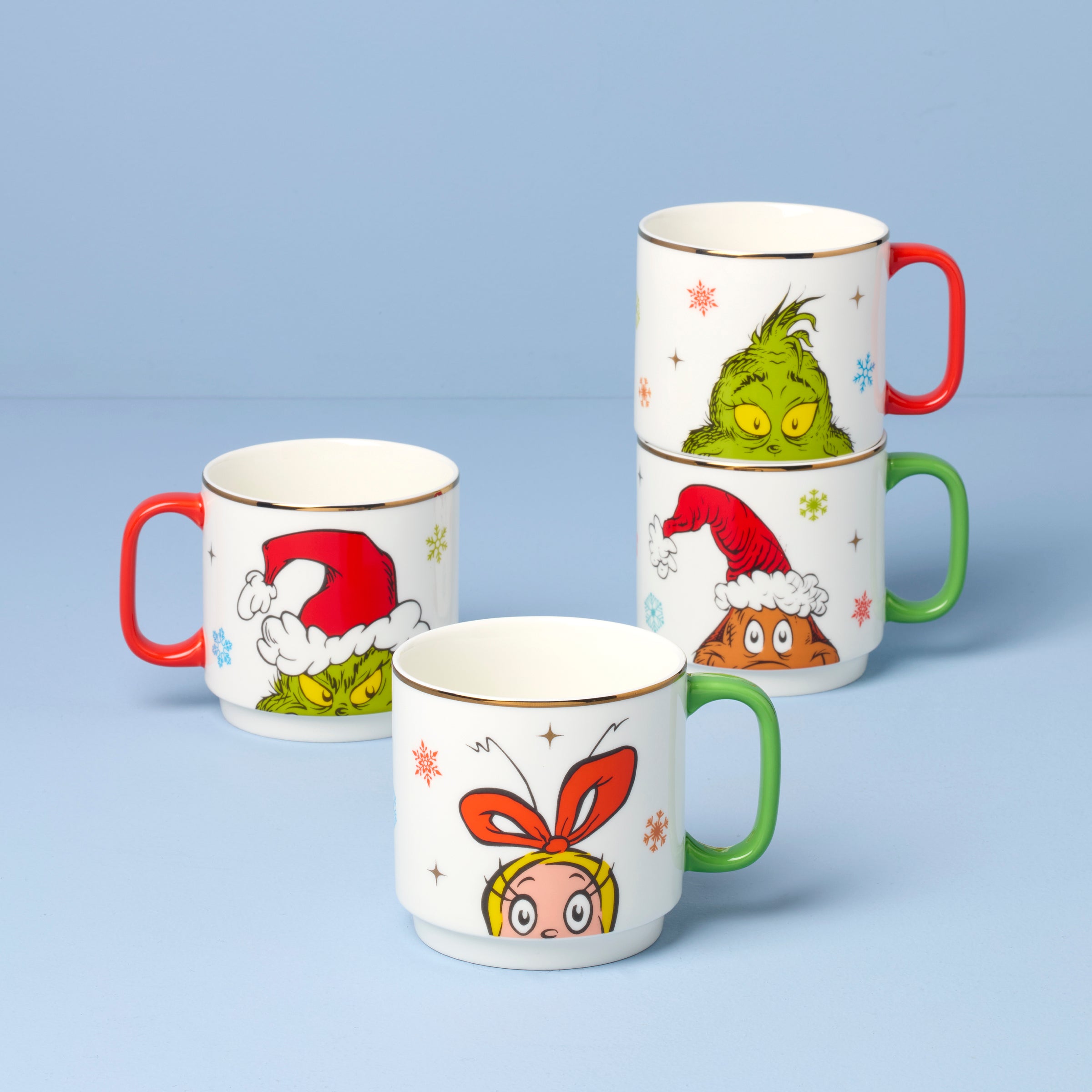 Lenox Heritage Lenox Heritage Merry Grinchmas Stackable Mugs, Set of 4