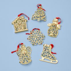 Lenox Heritage Lenox Heritage Sparkle & Scroll Gold Ornaments, Set of 6