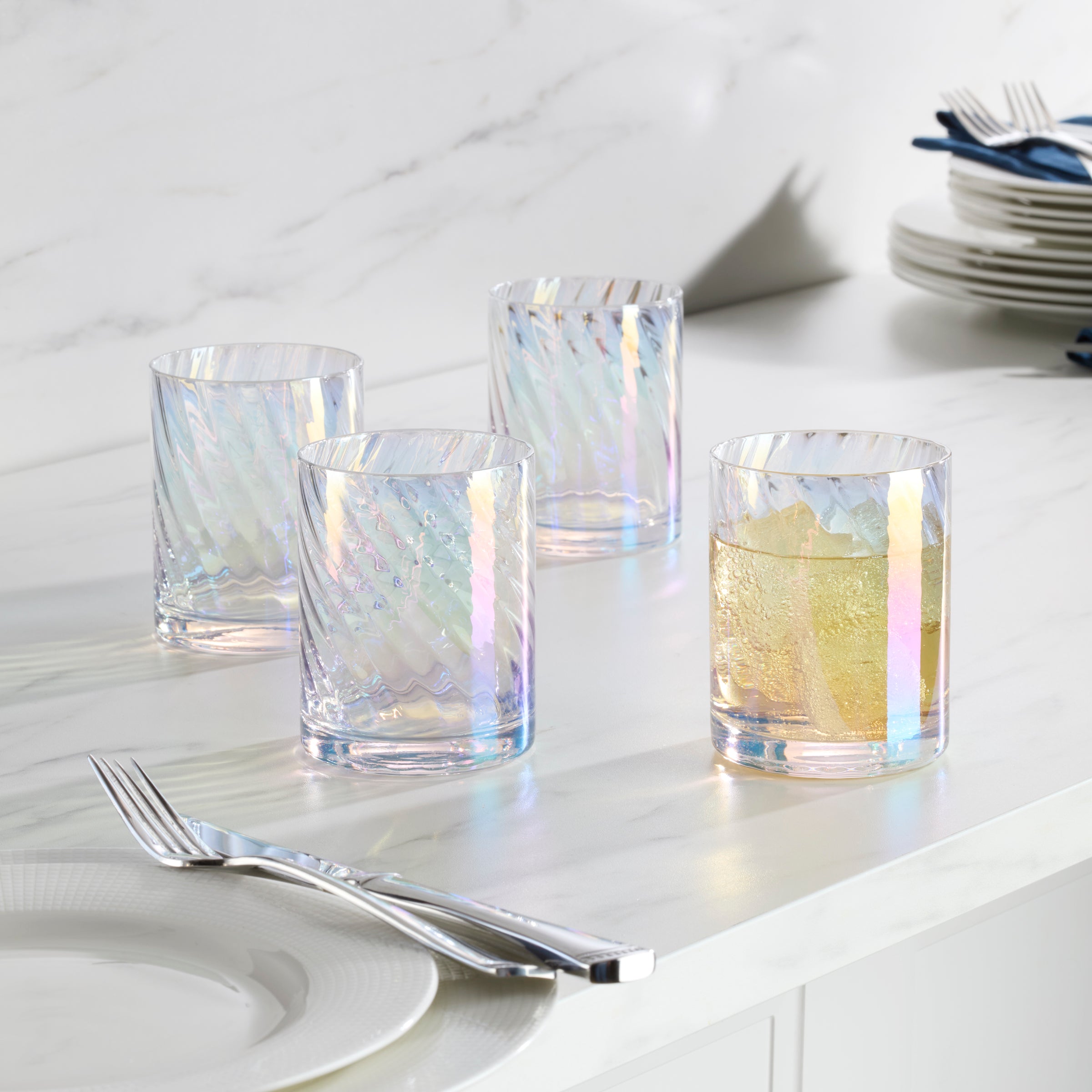 Lenox Heritage Lenox Heritage Tuscany Classics Iridescent Double Old Fashion Glasses, Set of 4 - Image 4