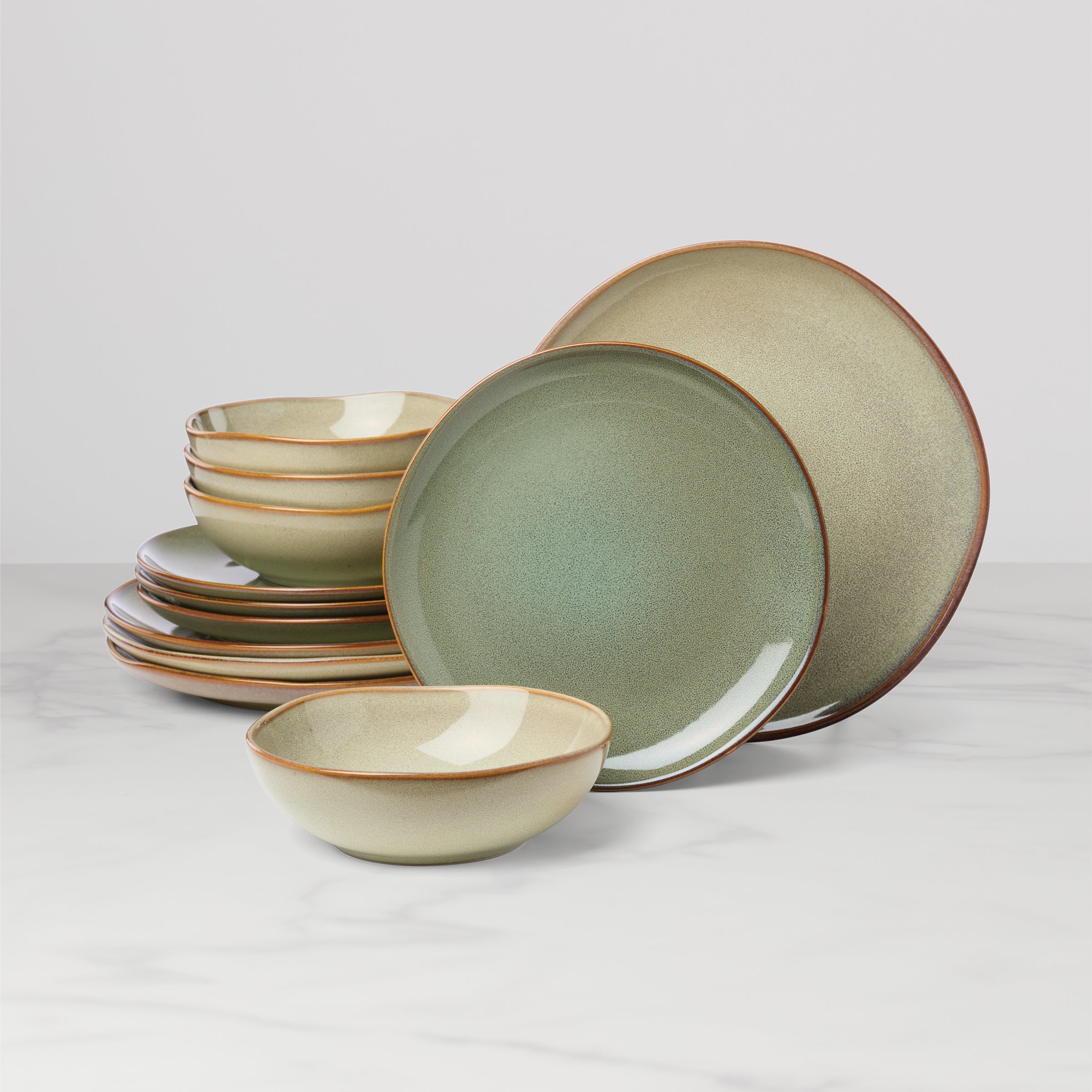 Lenox Heritage Lenox Heritage Organic Shades Sage Green 12-Piece Dinnerware Set