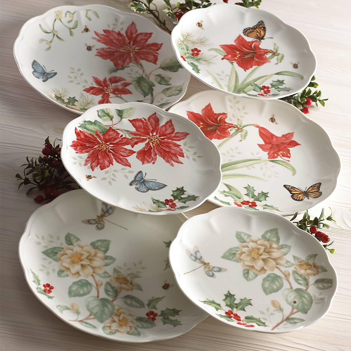 Lenox Heritage Lenox Heritage Butterfly Meadow Holiday 18-Piece Dinnerware Set - Image 4