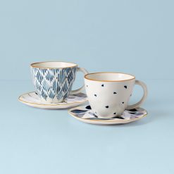 Lenox Heritage Lenox Heritage Blue Bay 4-Piece Teacup & Saucer Set