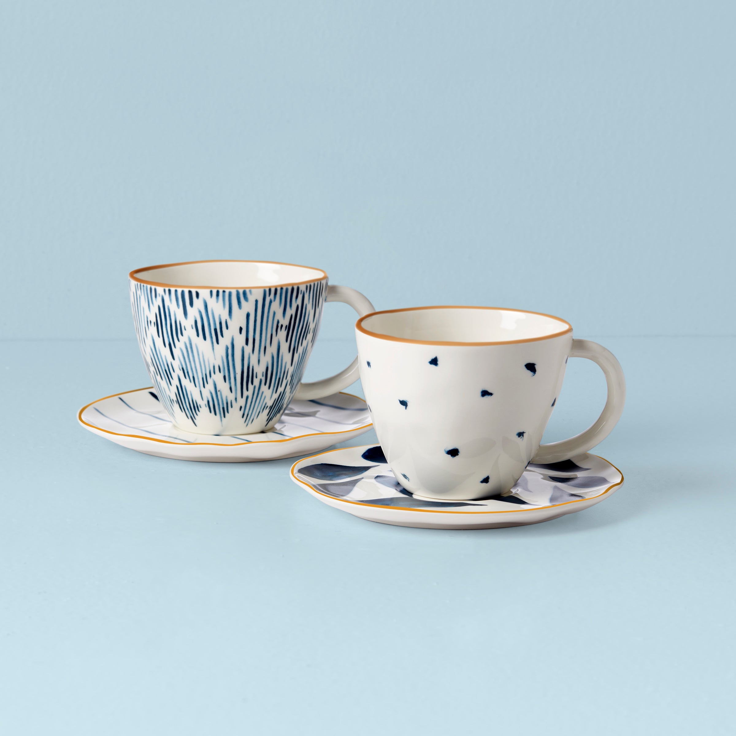 Lenox Heritage Lenox Heritage Blue Bay 4-Piece Teacup & Saucer Set