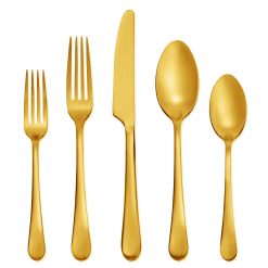 Lenox Heritage Lenox Heritage Mirabella Gold Titanium Satin 20-Piece Flatware Set