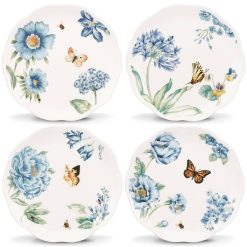 Alternative view of Lenox Heritage Lenox Heritage Butterfly Meadow Blue Dessert Plates, Set of 4