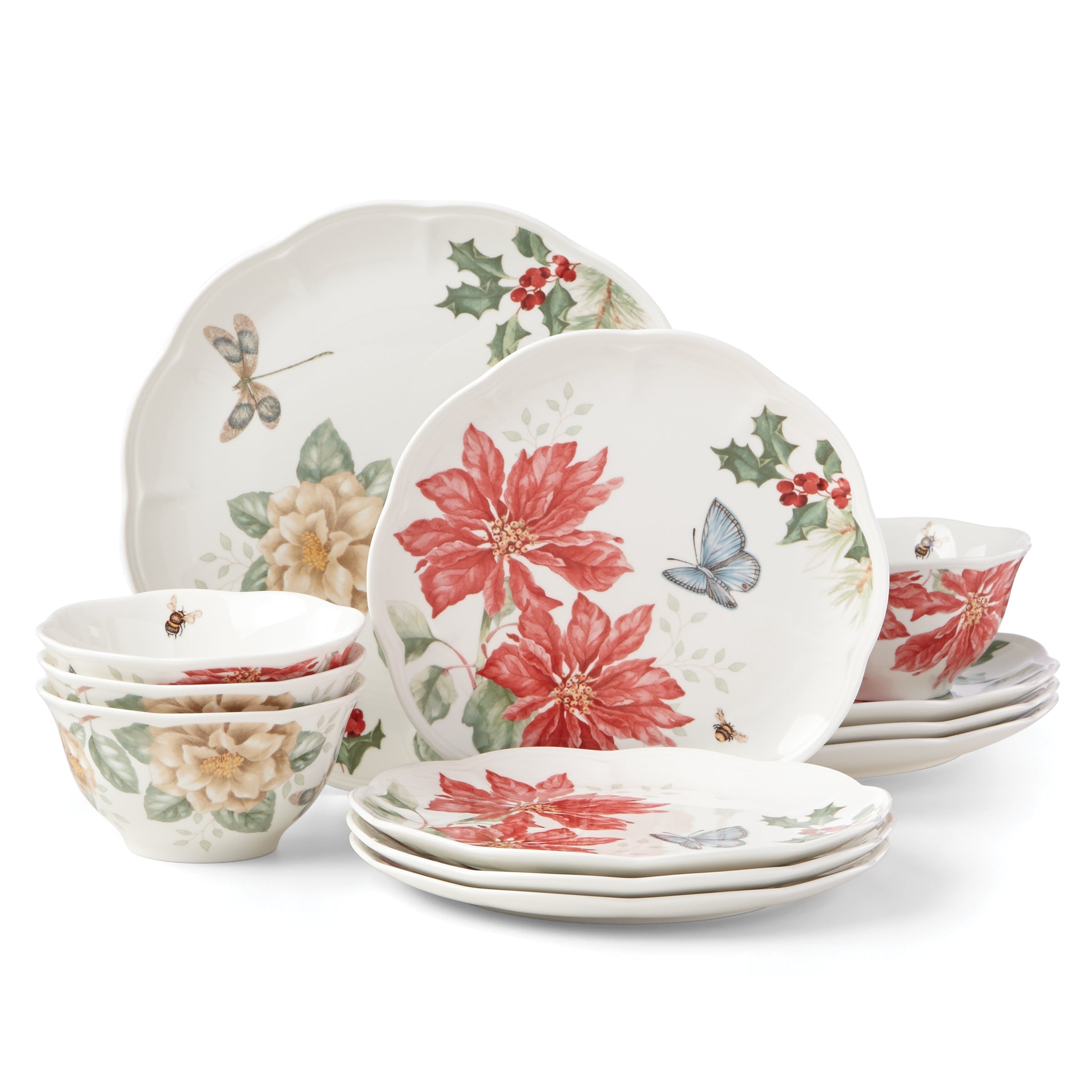 Lenox Heritage Lenox Heritage Butterfly Meadow Holiday 12-Piece Dinnerware Set - Image 2