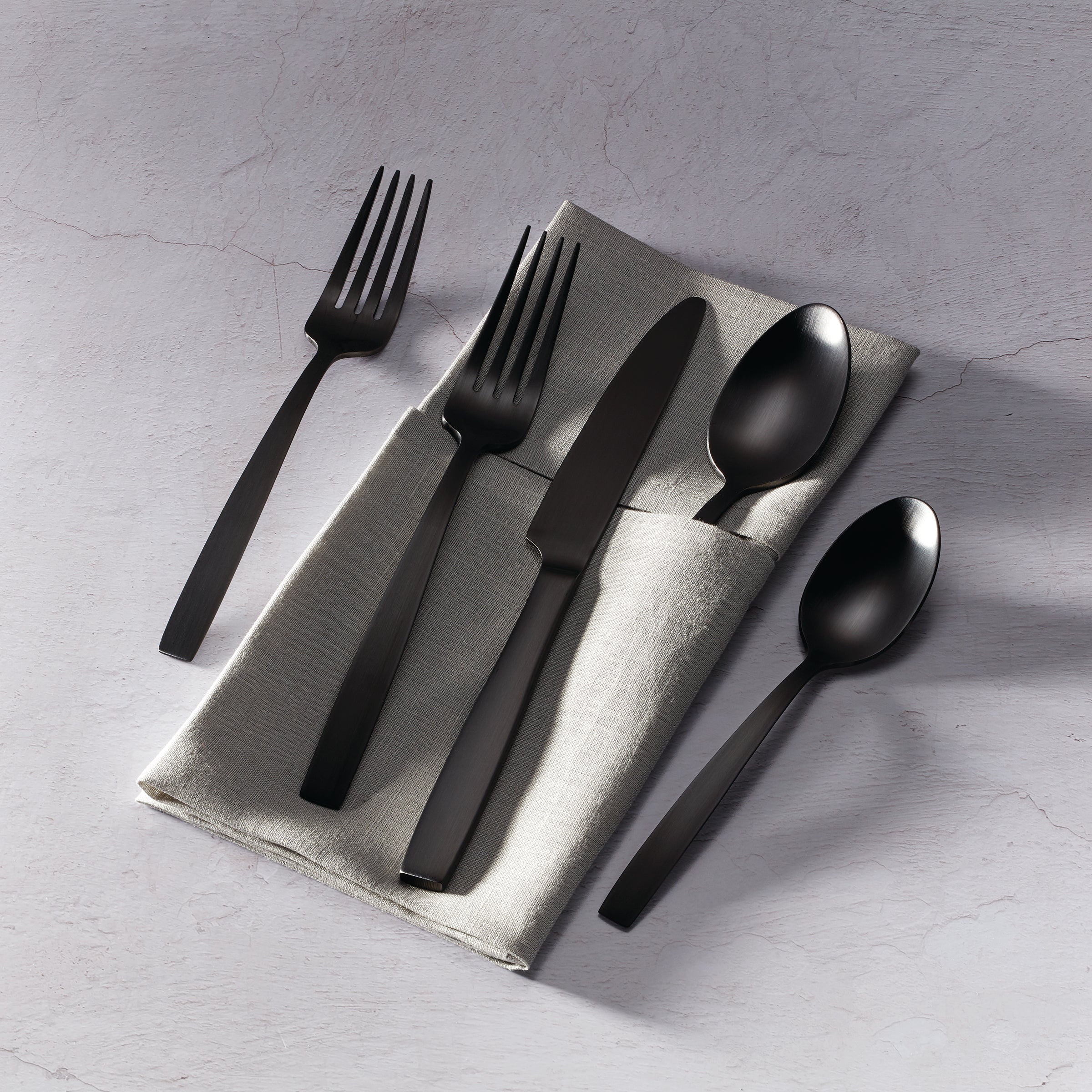 Lenox Heritage Lenox Heritage Clearview Black Satin 20-Piece Flatware Set - Image 3
