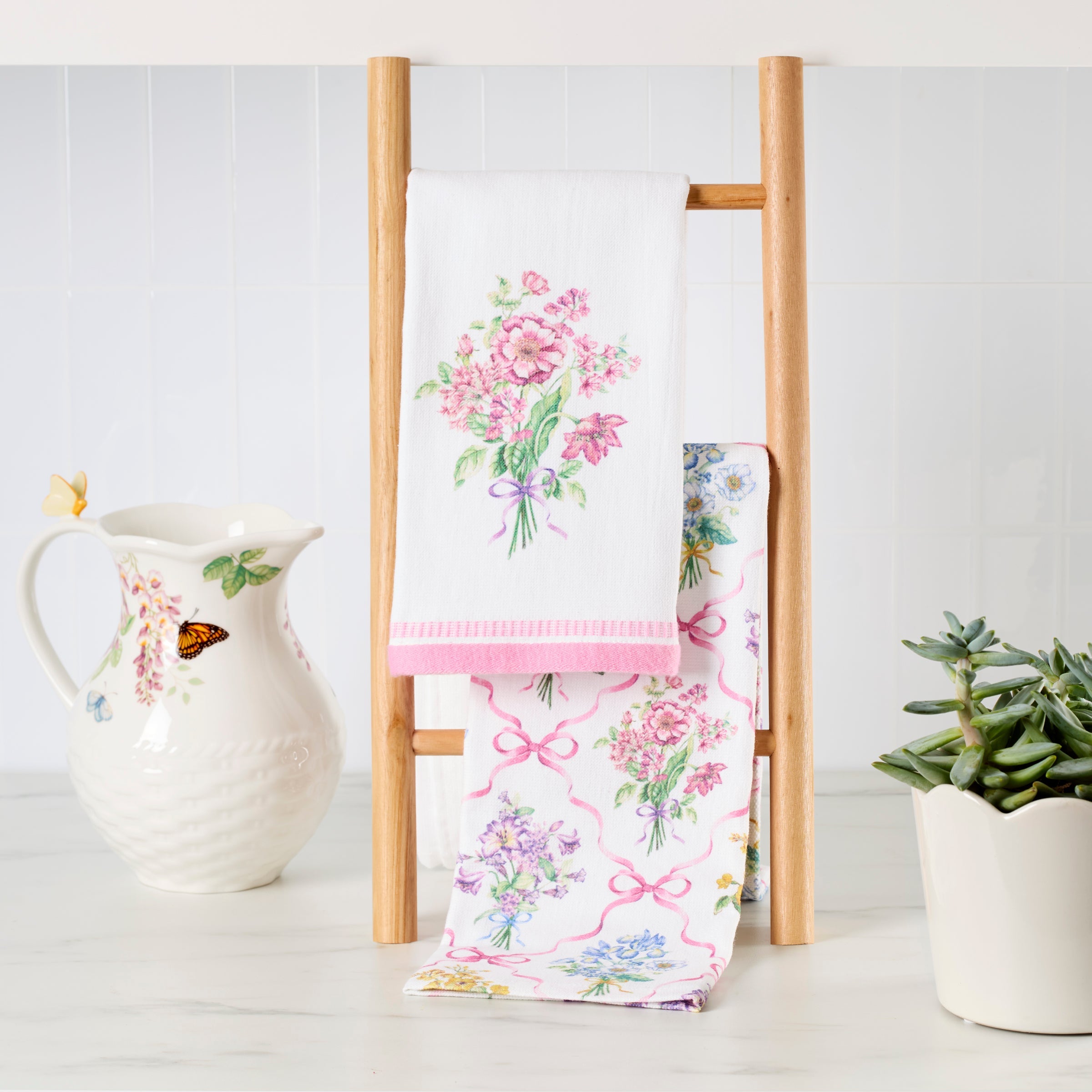 Lenox Heritage Lenox Heritage Bouquet Ribbon Kitchen Towels, Set of 2 - Image 2