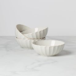 Lenox Heritage Lenox Heritage French Perle Scallop White All-Purpose Bowls, Set of 4