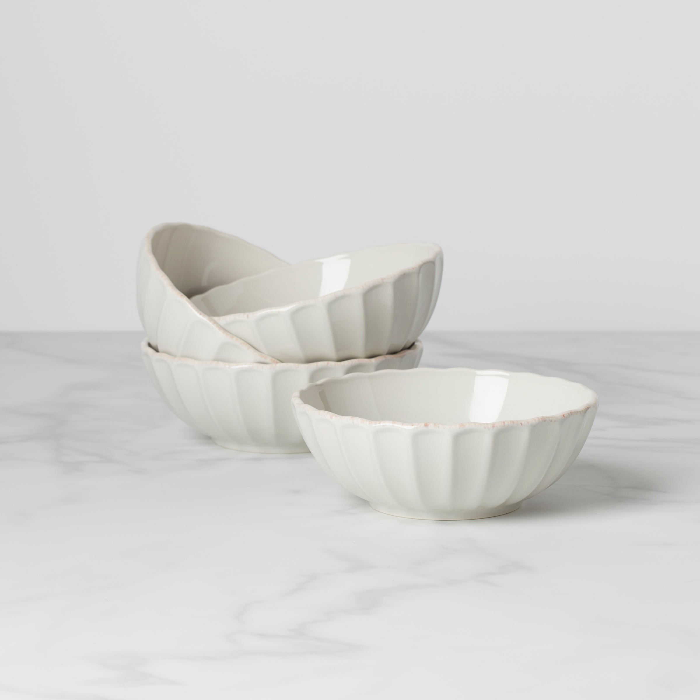 Lenox Heritage Lenox Heritage French Perle Scallop White All-Purpose Bowls, Set of 4