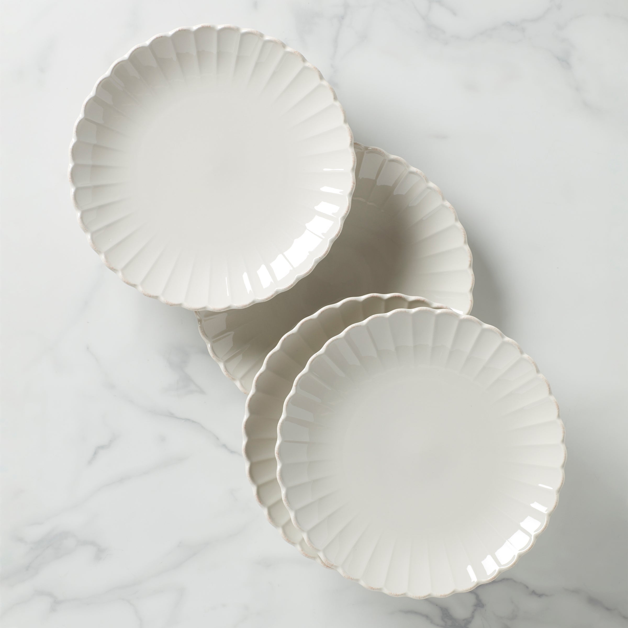 Lenox Heritage Lenox Heritage French Perle Scallop White Dinner Plates, Set of 4