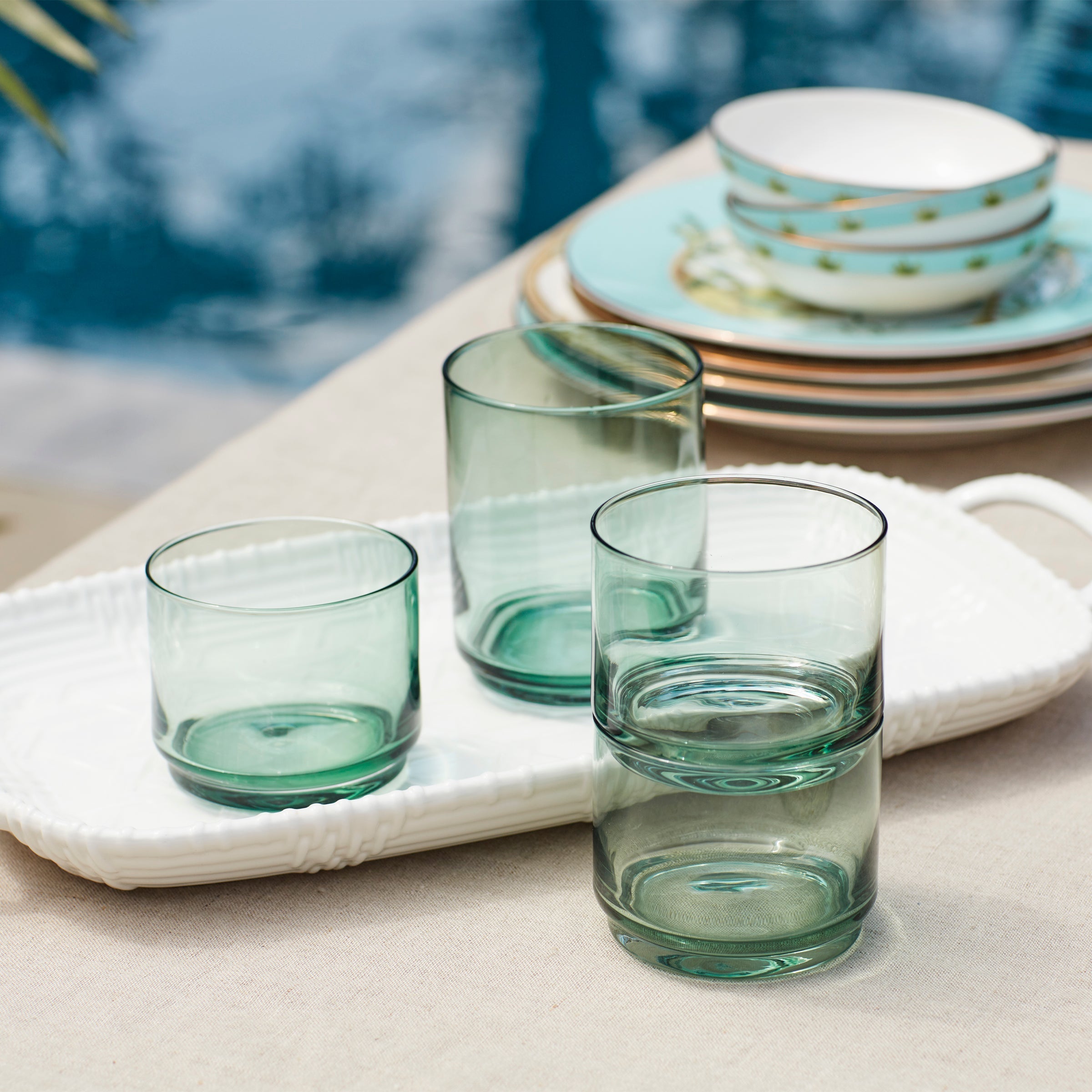 Lenox Heritage Lenox Heritage Tuscany Classics Stackable Green Short Glasses, Set of 4 - Image 3