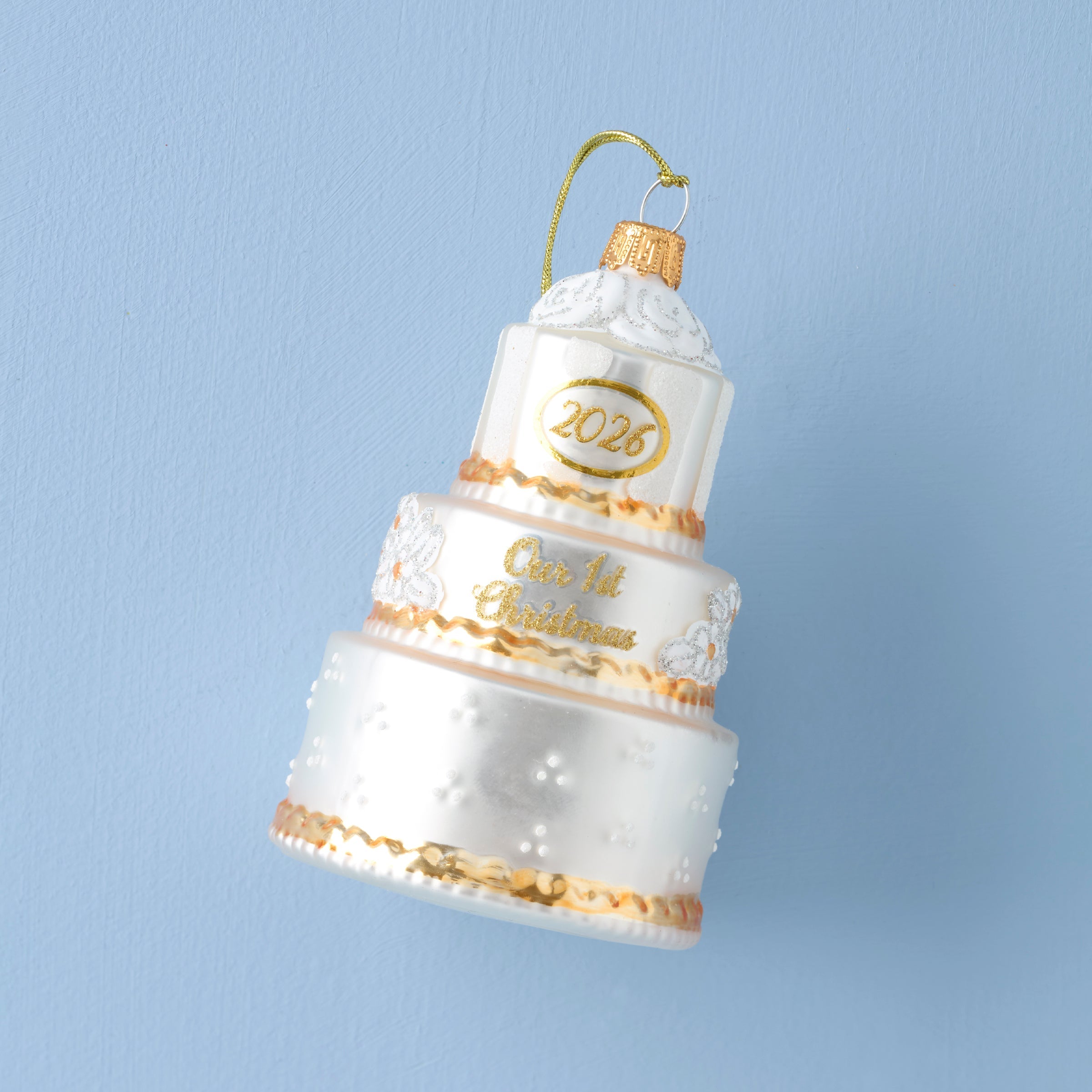Lenox Heritage Lenox Heritage 2026 Retro Blown Glass Our 1st Christmas Wedding Ornament